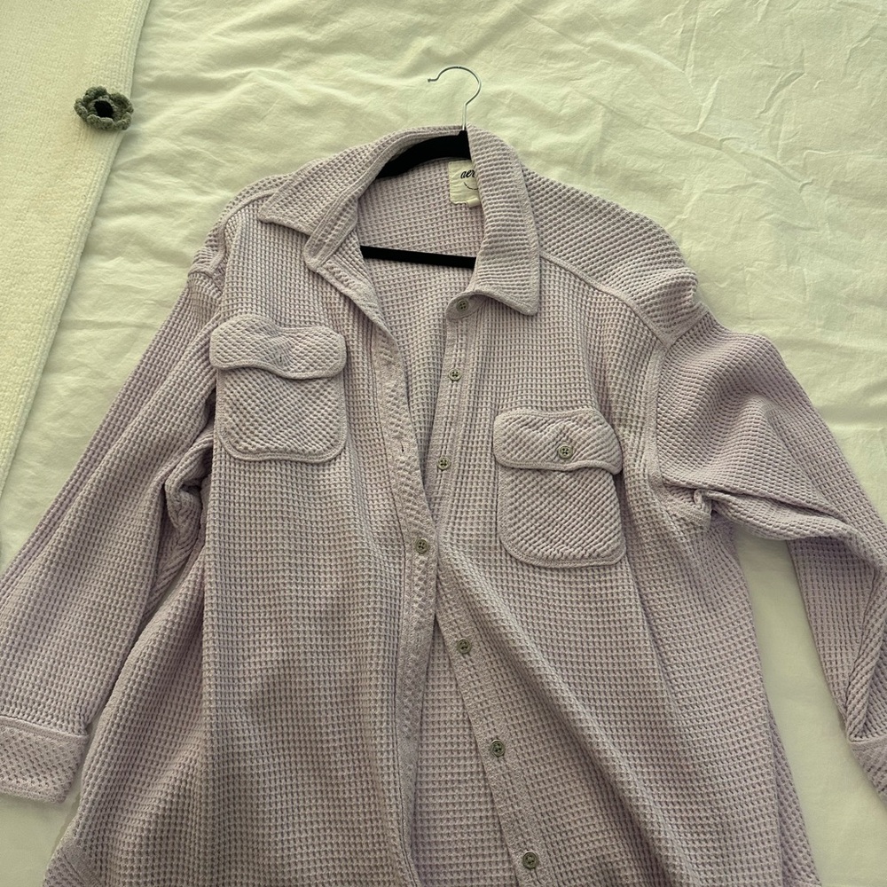 Aerie Light Purple Waffle Knit Top